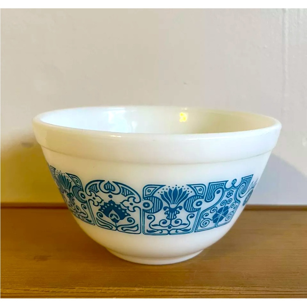 VTG Pyrex 1.5 Pint Mixing Bowl #401 -Horizon Blue Pattern, VGUC,MCM Kitchen Bake